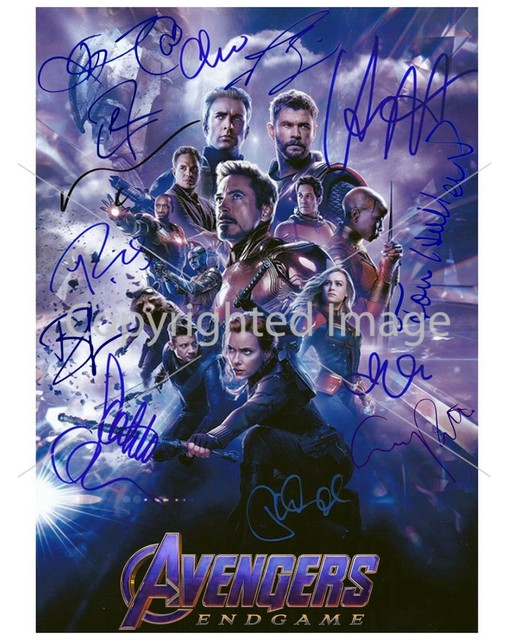The Avengers Endgame Cast Group 85x11 Signed Autographed Reprint Rp Photo