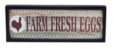 Farm Fresh Eggs Farmhouse Rustic Kitchen Dining Sign Wall Art Hanging Home Decor