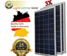 (3 pcs) 100W Watts 100 Watt  Solar Panel Off Grid 12 Volt 12V RV Boat Off Grid +
