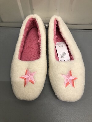 Marks Spencer Star Slippers Borg Lined Ballet Shoes UK EU