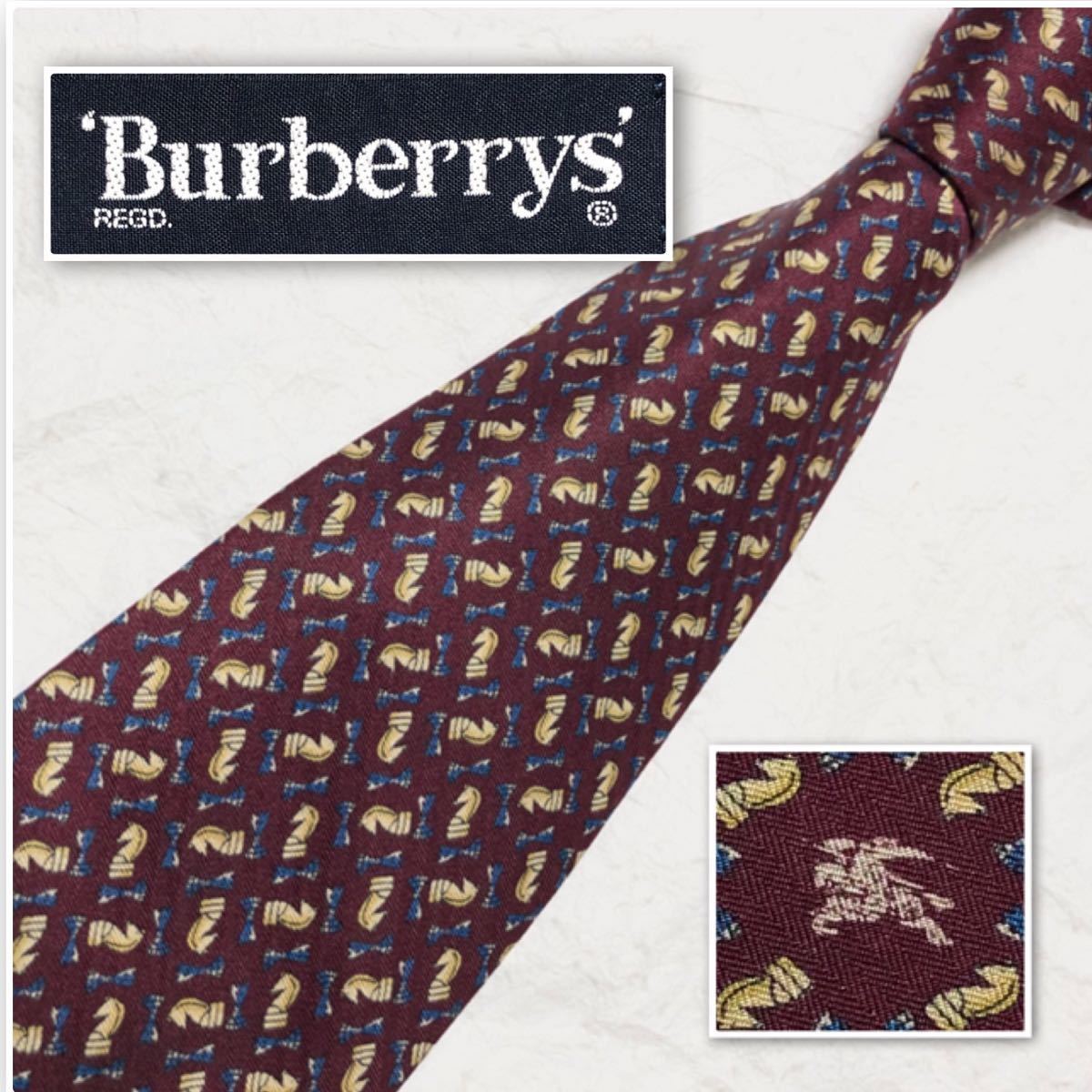 Burberry Authentic Necktie Tie Chess Piece Knight Horse Mark