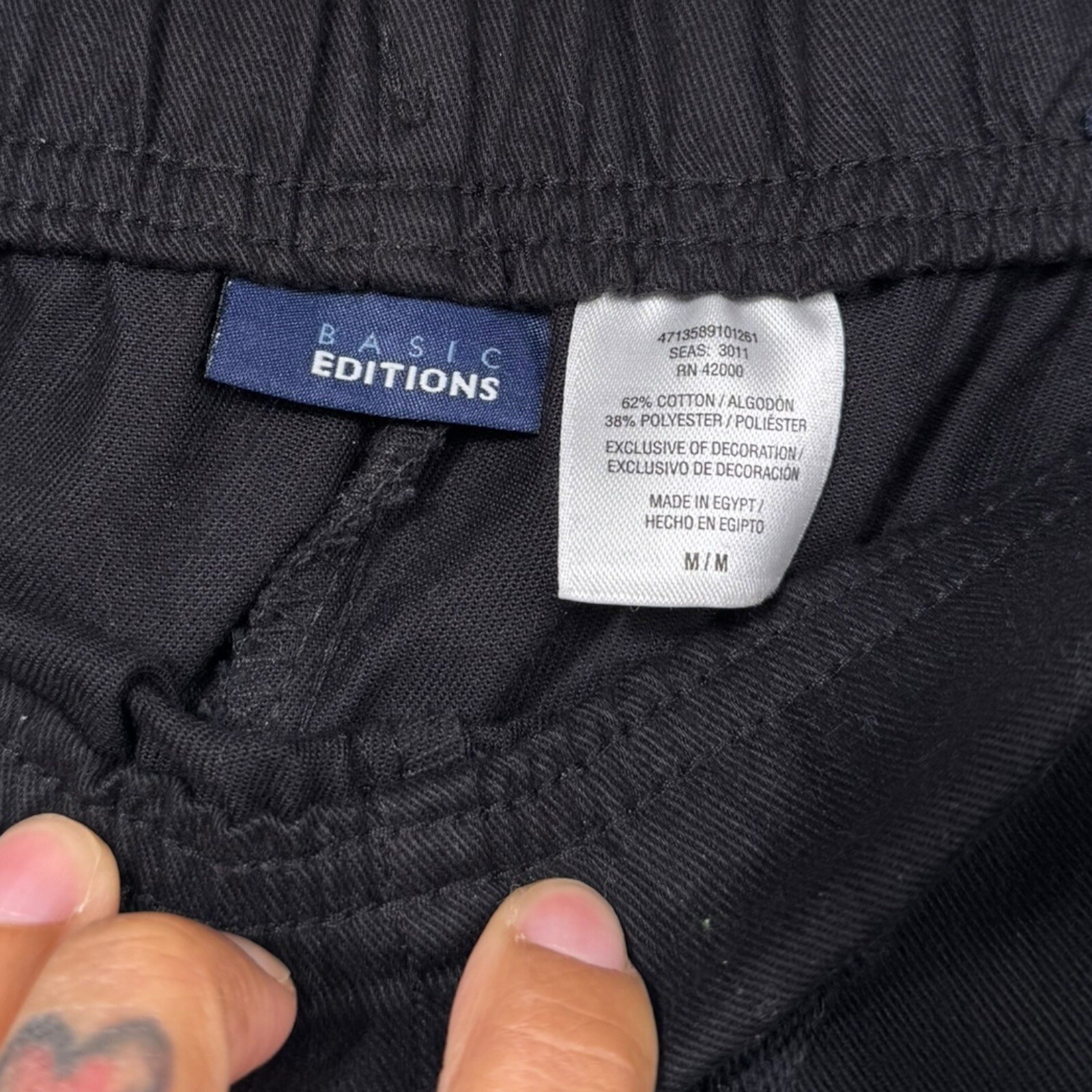 Basic Editions Cropped Cargo Pants Drawstring Wai… - image 4