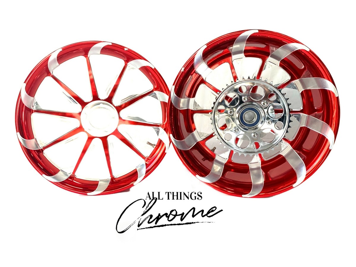 GSXR 300 FAT TIRE LOLLYPOP RED CONTRAST TORNADO WHEELS 01-04
