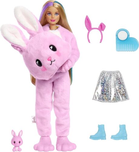 Mattel HHG19 Barbie Cutie Reveal Puppe mit Hasen Plüschkostüm und Überraschungen - Bild 4 von 6