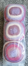 LOT of 3 MANDALA WOOD NYMPH LION BRAND 5.3oz 590 yds Self Striping Yarn Acrylic