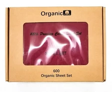 Pure Organic 100% Premium Cotton 600 Sheet Set 16" Deep Pocket Bedding Cover 