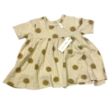 Rylee and Cru Finn Dress Suns Cream Stone Short Sleeve Girls Size 3-6M NWT