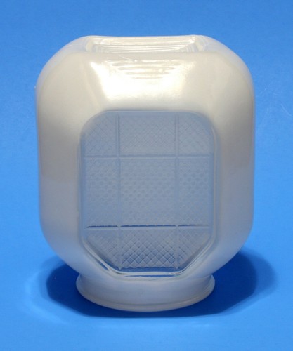 Vintage Light Fixture Replacement Shade Clear Checkerboard & White Glass LQQK! - Picture 2 of 6