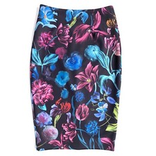 Ted Baker London Dabah Pencil Skirt size 2 US 4-6 Dark Floral Midi Stretch lined