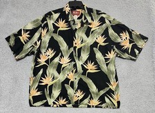 Pau Hana Hawaii Mens Hawaiian Short Sleeve Shirt Mens 2XL Palms Floral