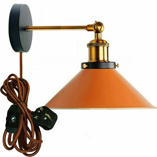 Plug In Wall Light Indoor Wall Lamp With Dimmer Switch Metal Industrial E27 - Picture 36 of 68