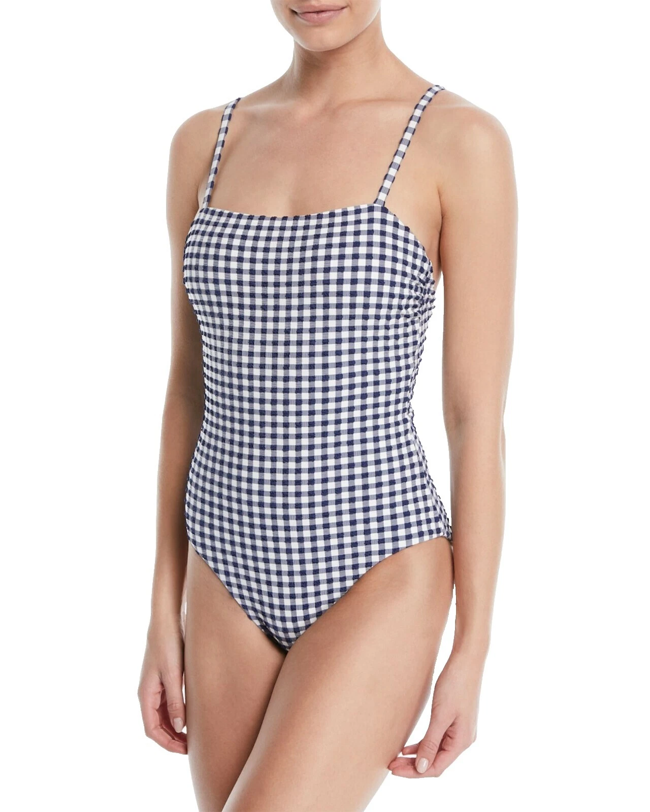 Traje de baño de Una Pieza Negro a Cuadros para Mujeres