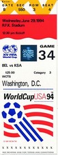 TICKET: WORLD CUP 1994 USA - Belgium v South Korea @ Washington Match 34