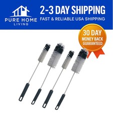 4-Piece Flexible Bottle Brush Set with Long Handles for Narrow Neck Cleaning