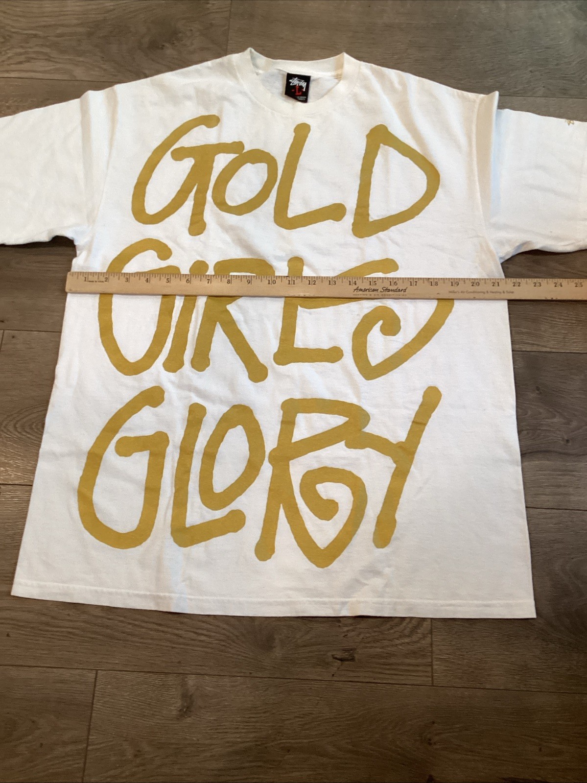 Stussy “Gold Girls Glory" Tshirt Size Large Made In Mexico Rare thumbnail 3