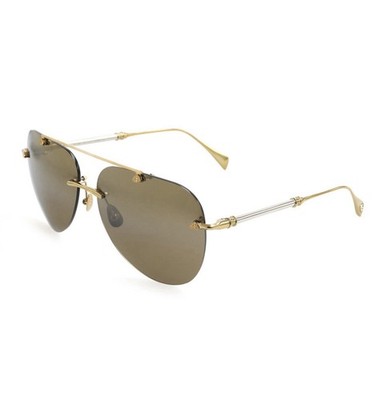 Maybach The Skyline I randlose Pilotensonnenbrille vergoldet Bronze verspiegelt 62