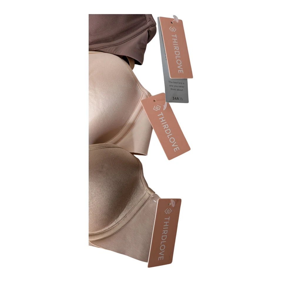 3X Thirdlove Brown Tan Dark Brown 24/7 Racerback Bras 34A 1/2 Set Of Three NWT - Image 2 of 4