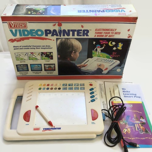 Vintage 1991 VTech Video Painter In Box Stylus OEM Cord Inserts Tested Power