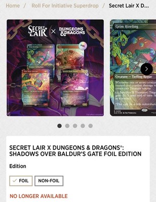 MTG Secret Lair x Dungeons & Dragons Black Lights & Dark Dungeons Foil Edition
