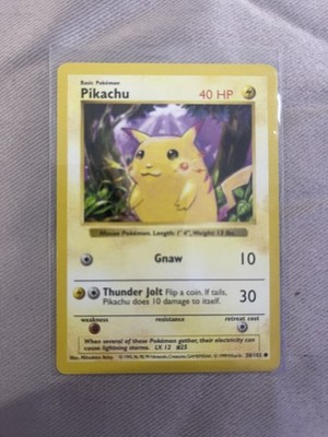 Pikachu 58/102 Shadowless RED CHEEKS  Base Set Vintage Pokémon Card WOTC NM