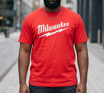 Milwaukee Power Tool Unisex 2X Red Shirt Merch Logo Automotive T-Shirt Workwear