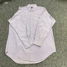 Ralph Lauren Formal Shirt Men Medium Purple Yarmouth Long Sleeve Flesh Pony Logo