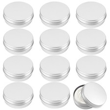 2 Oz Tins with Lids, Small Refillable Metal Tin Containers Travel Size Round