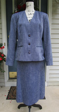 Pendleton Country Sophisticates Silk Blend Blazer Skirt Set Sz 16 Vintage