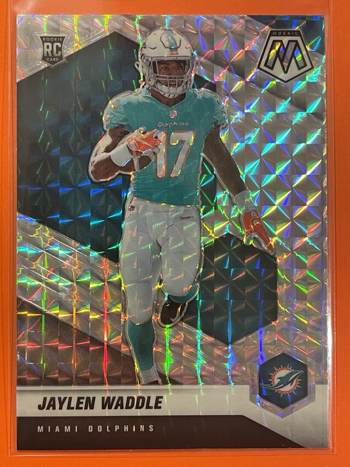 2021 Panini Mosaic Jaylen Waddle Rookie RC Mosaic Prizm #308 Football Dolphins