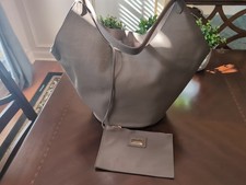 Viola Castellani 7776-Taupe, Genuine Leather, Hobo Bucket Bag Made in Italy, NEW