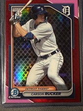 2024 Bowman - Chrome Prospects Carson Rucker #BCP-65 Fuchsia Refractor /199 (RC)