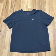 Figs Chisec Scrub Top Mens XL Navy Blue V-Neck Three Pocket Pullover Work