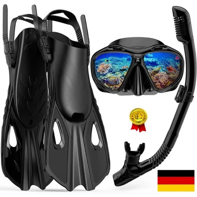 Erwachsene Schnorchelset Anti-Fog Taucherbrille Schnorchel Tauchmaske Profi Set - Bild 1 von 4