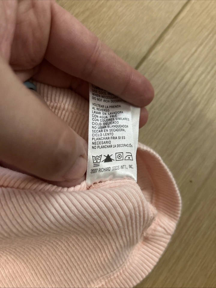 Vtg 2007 Y2K Girls Sz L 12/14 Disney Tinkerbell Bambi Sleepwear lace neck tops  - Image 3 of 4