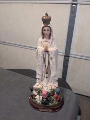 12''H Our Lady of Fatima with Children Prayer Statue Our Lady of the Holy Rosary 