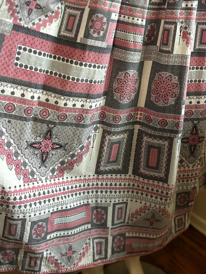 Vestido camisero rockabilly vintage Chevron rosa gris patrón rayas años 50 Foto 4 de 4