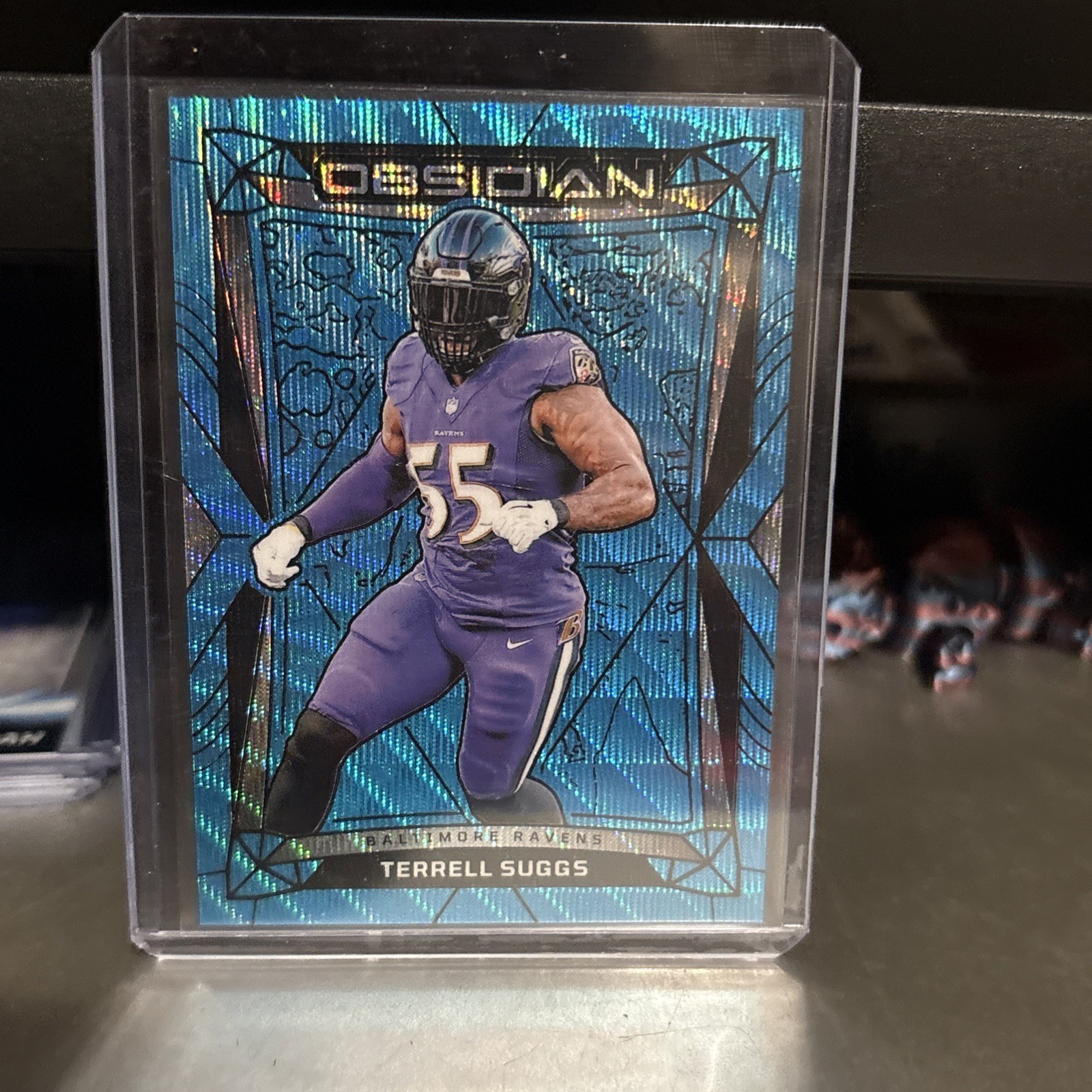 2024 Panini Obsidian - Terrell Suggs #17 International Blue Wave