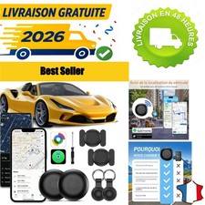 Traceur GPS Voiture sans Abonnement Bluetooth 2 Pack pour Auto Moto Vélo