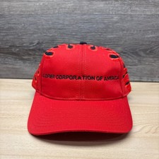 Vintage Copier Corp of America Hat Cap Strap Back Red Black Flames Toshiba 90s