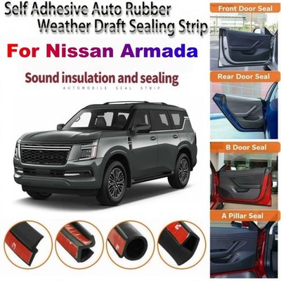 Door Rubber Sealing Strips Weather Draft Wind Noise Reduction For Nissan Armada