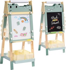 Children's Crocodile Easel - 3-in-1 Adjustable Height Wooden Children's Easel