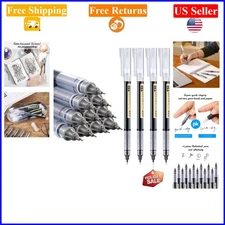 12 Pcs Black 0.5mm Quick Dry Rollerball Pens for Office & School