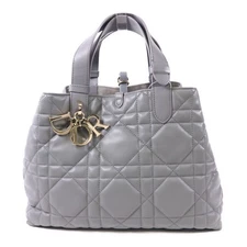 Christian Dior CD GHW Toujours Medium Handbag M28210SHJ Calfskin Leather Gray