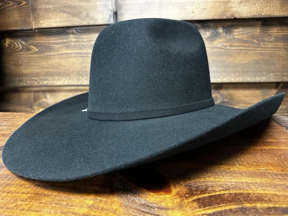 Sombrero Occidental Genuino 100% Fieltro Lana Fina Negro Brasil -1125 Foto 4 de 4