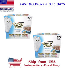 Fancy Feast All Life Stages Cat Wet Food - Grilled, Seafood, Variety Pack, 3 OZ