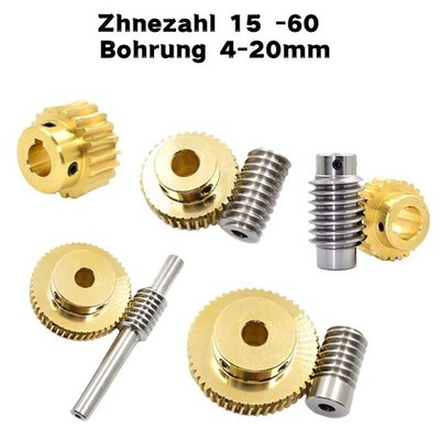 Modul 0,5 0,8 1 1,5 Zahnrad Schneckenrad Messing 15 - 60 Zähne Schneckengetriebe