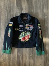 NASCAR Jacket Brian Vickers #57 Mountain Dew Sz XL Y2K ‘06 JH-Design Cropped Fit
