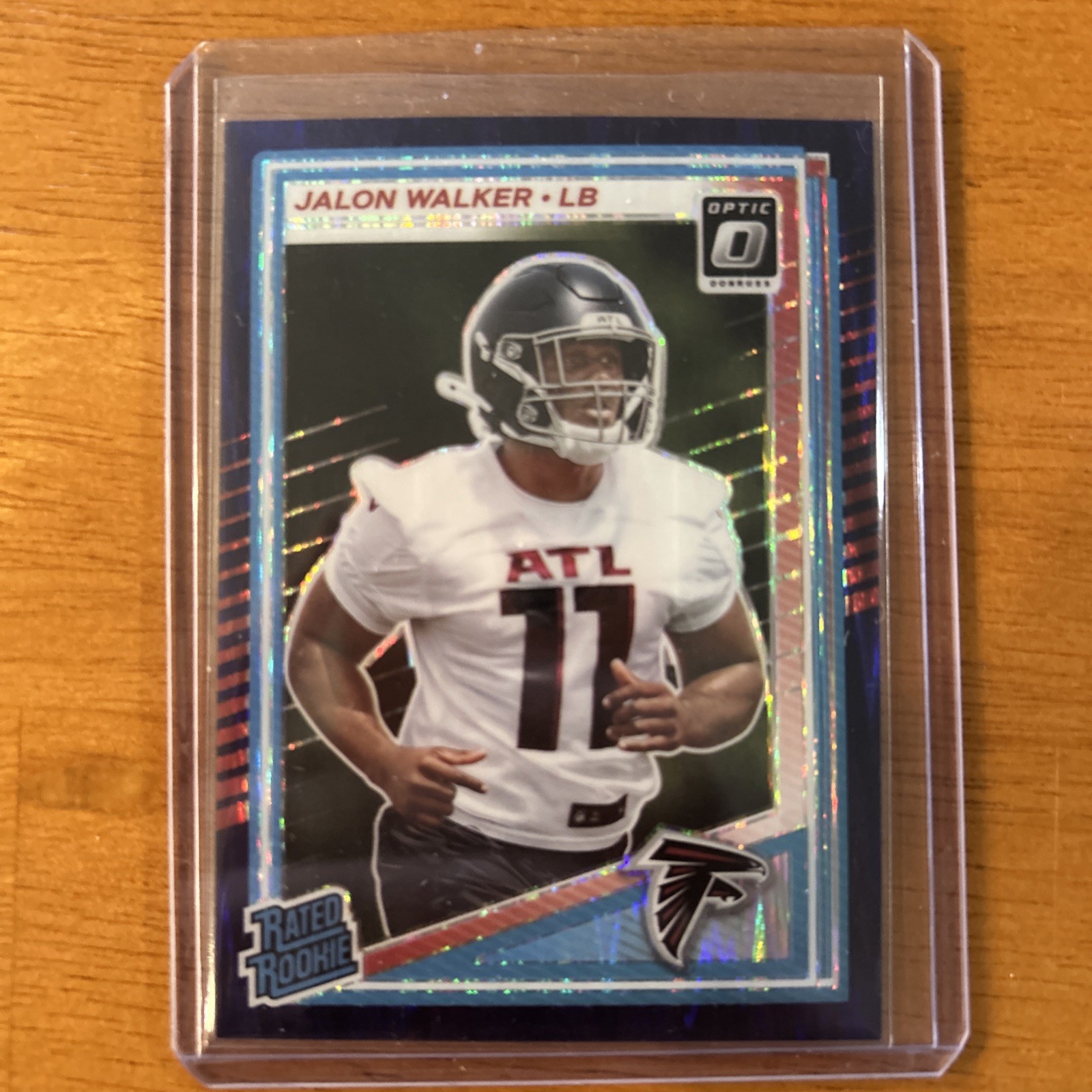 2025 Panini Donruss Optic Jalon Walker Rated Rookie Blue Hyper Prizm #290 Falcon