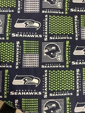 NFL Seattle Seahawks Block Print 100 Cotton Fabric 5yd 10 X 58 Pattern 6470