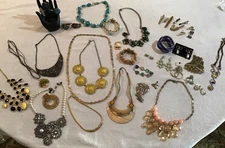 ​Vintage to Modern Costume Jewelry Lot Wearable Pieces, some signed, 40+ pcs